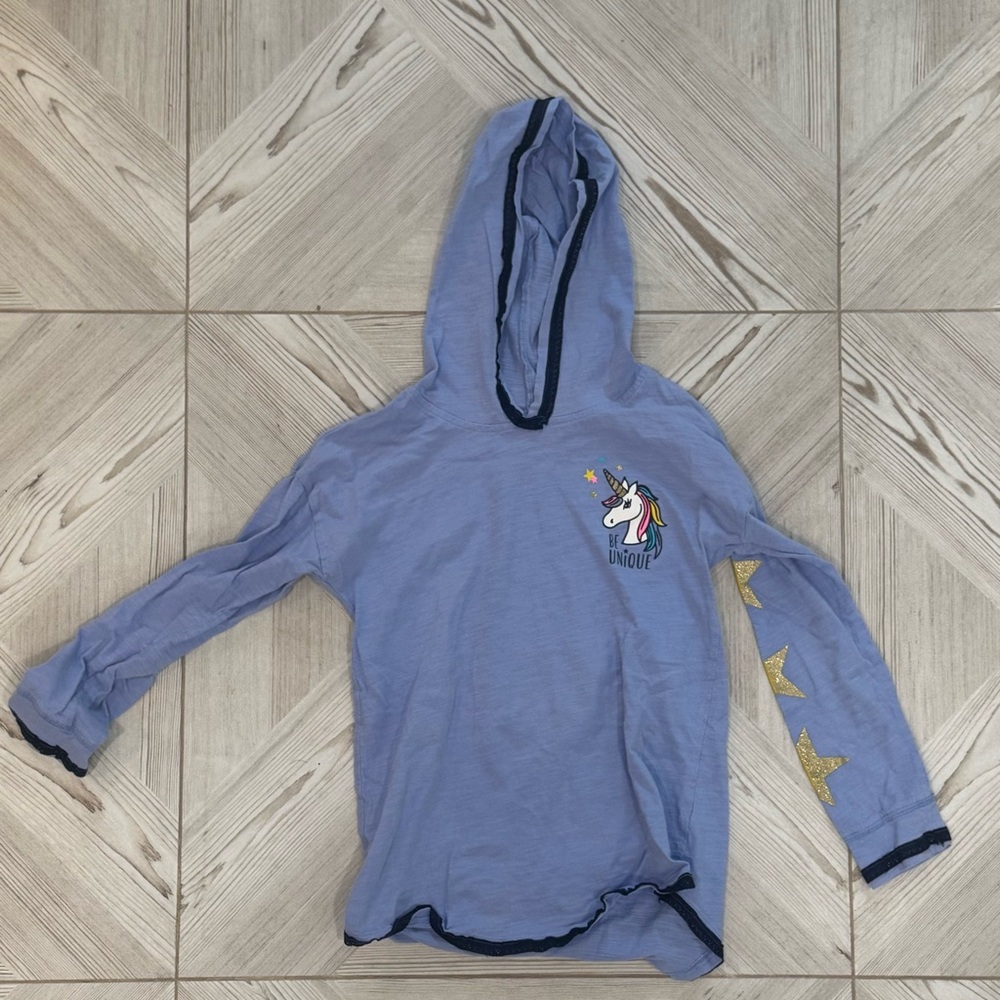 OshKosh B'gosh Unicorn Hoodie - Light Blue with Gold Stars